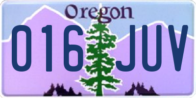 OR license plate 016JUV