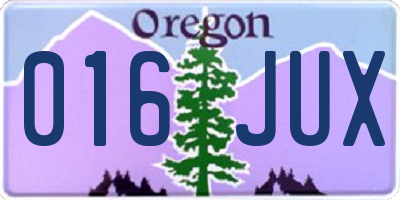 OR license plate 016JUX