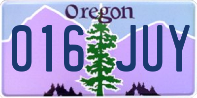 OR license plate 016JUY