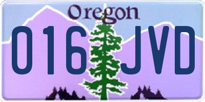 OR license plate 016JVD