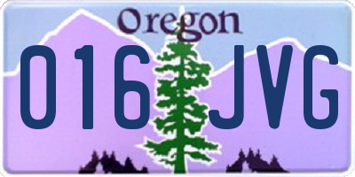 OR license plate 016JVG