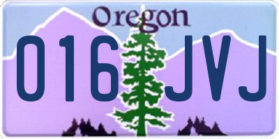 OR license plate 016JVJ