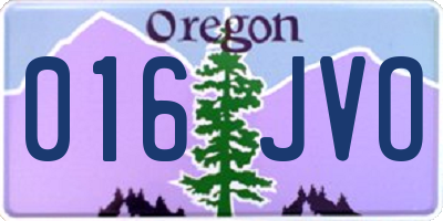 OR license plate 016JVO