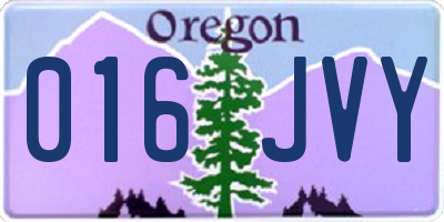 OR license plate 016JVY