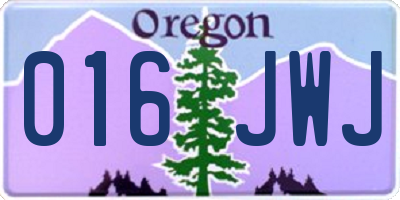 OR license plate 016JWJ