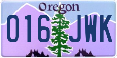 OR license plate 016JWK