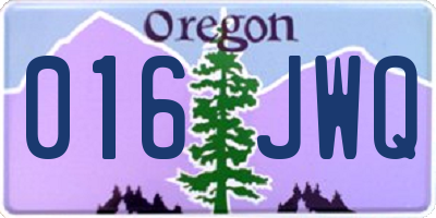OR license plate 016JWQ