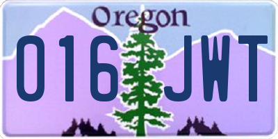 OR license plate 016JWT