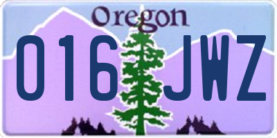 OR license plate 016JWZ