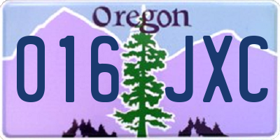 OR license plate 016JXC