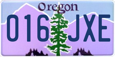 OR license plate 016JXE
