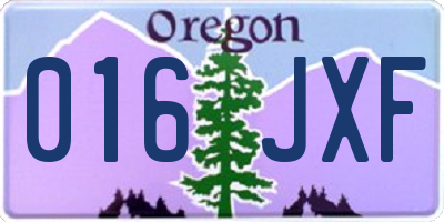 OR license plate 016JXF