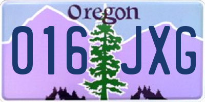 OR license plate 016JXG