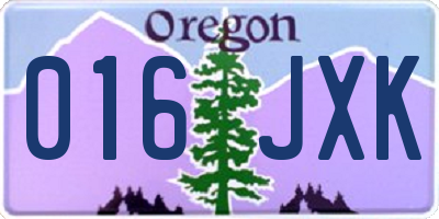 OR license plate 016JXK