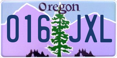 OR license plate 016JXL