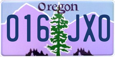 OR license plate 016JXO