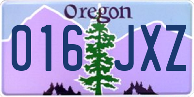 OR license plate 016JXZ