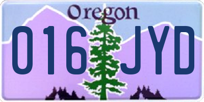 OR license plate 016JYD