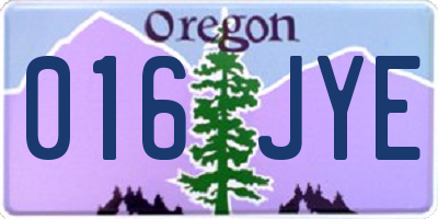 OR license plate 016JYE