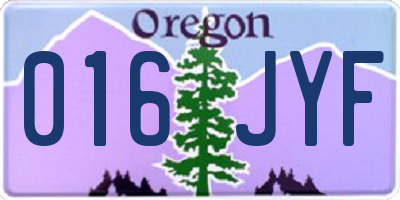 OR license plate 016JYF