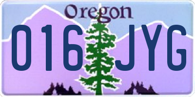OR license plate 016JYG