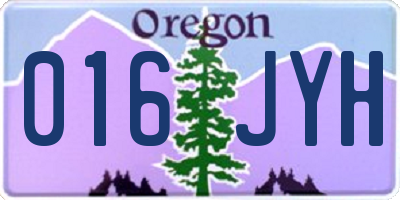 OR license plate 016JYH