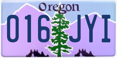 OR license plate 016JYI