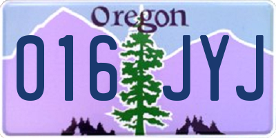 OR license plate 016JYJ