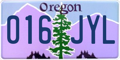 OR license plate 016JYL