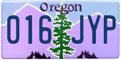 OR license plate 016JYP
