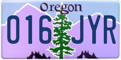 OR license plate 016JYR