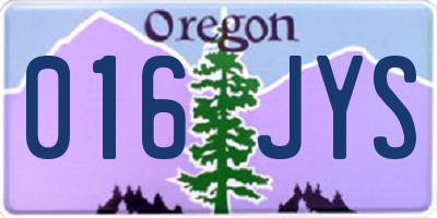 OR license plate 016JYS