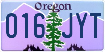 OR license plate 016JYT
