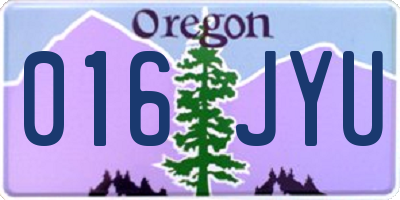 OR license plate 016JYU