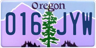 OR license plate 016JYW