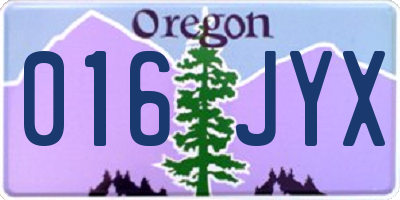 OR license plate 016JYX