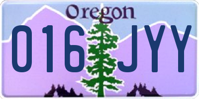 OR license plate 016JYY