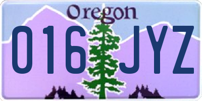 OR license plate 016JYZ