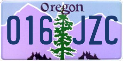 OR license plate 016JZC