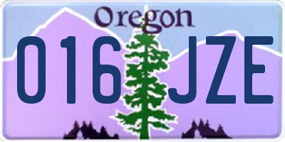 OR license plate 016JZE