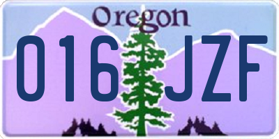 OR license plate 016JZF