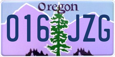OR license plate 016JZG