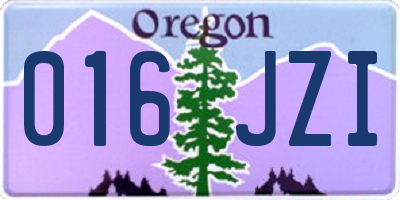 OR license plate 016JZI
