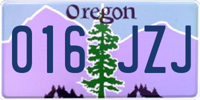 OR license plate 016JZJ