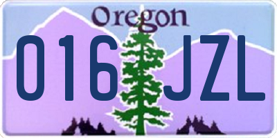 OR license plate 016JZL