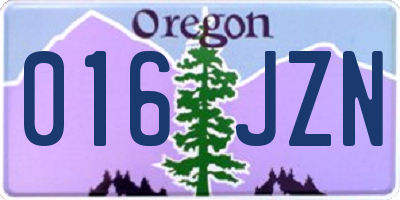OR license plate 016JZN