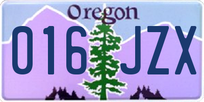 OR license plate 016JZX