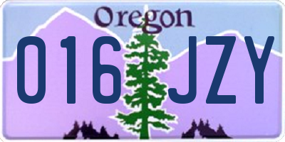 OR license plate 016JZY