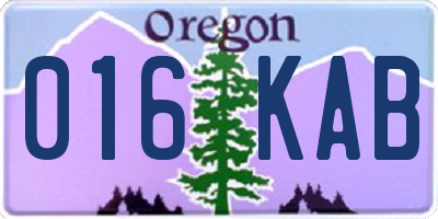 OR license plate 016KAB