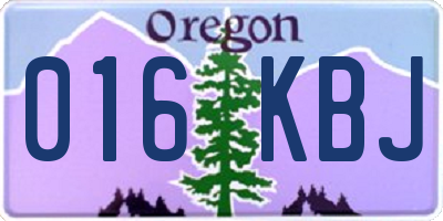 OR license plate 016KBJ